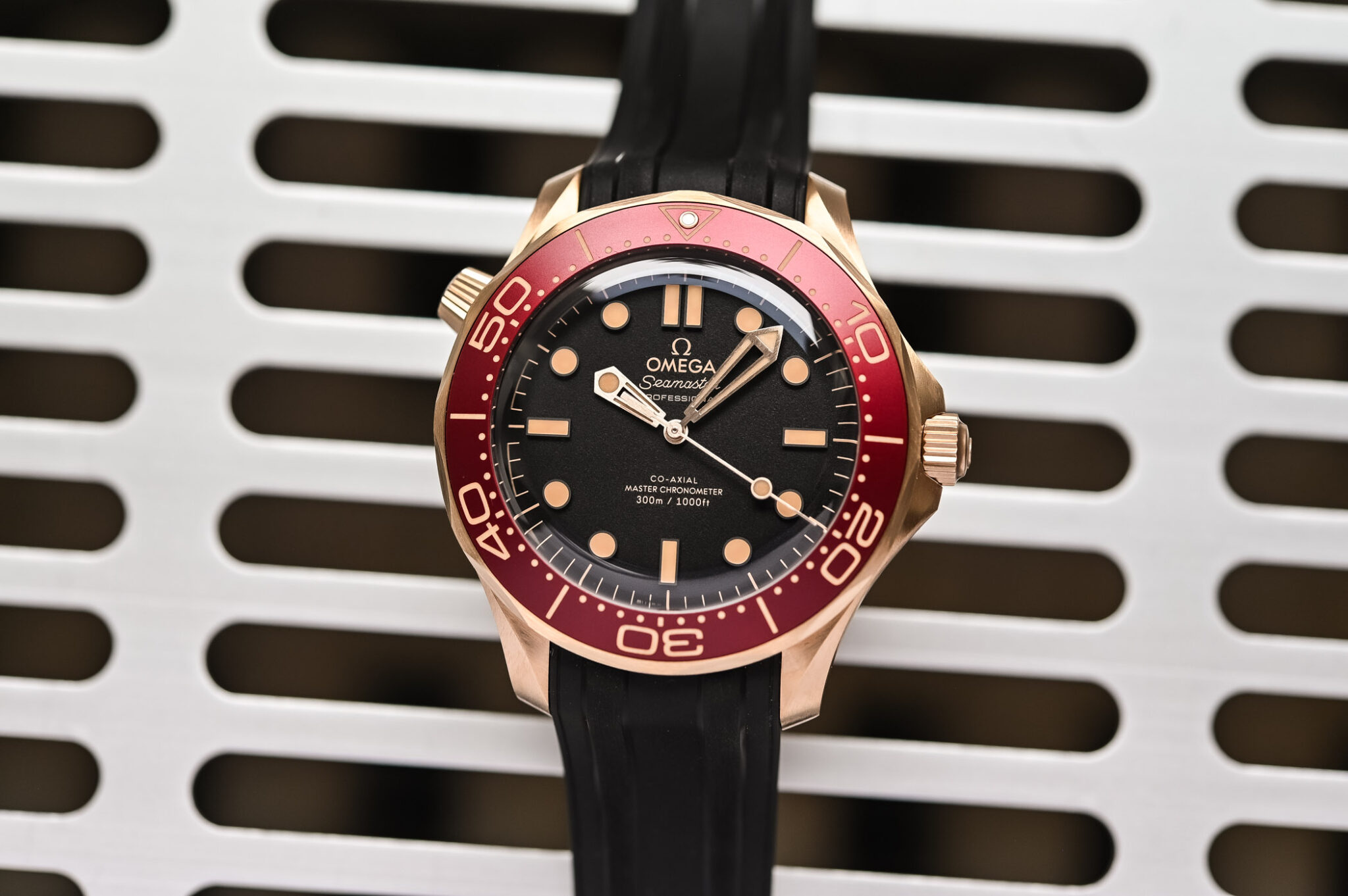Omega Seamaster Diver 300M Bronze Gold and Burgundy Nep